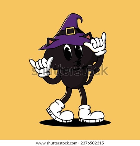 Halloween Retro Mascot Character Illustration