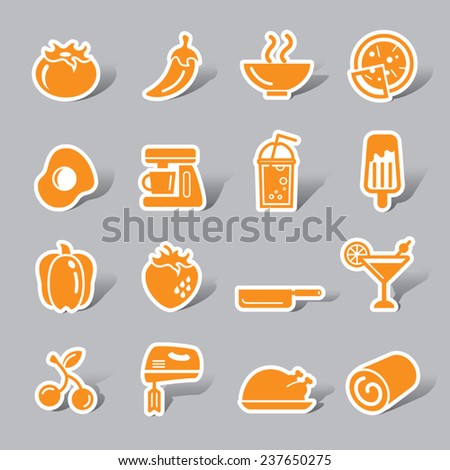 Food and Drinks Color Icon Label