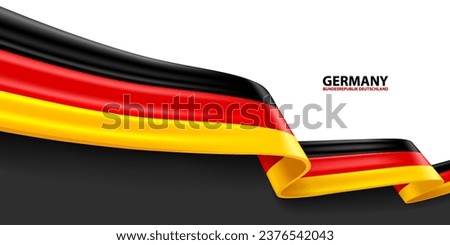 Germany 3D ribbon flag. Bent waving 3D flag in colors of the Germany national flag. National flag background design.
 Royalty-Free Stock Photo #2376542043