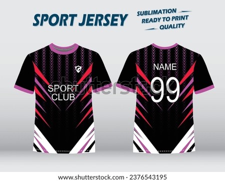 Sport Jersey Design. Sublimation T shirt. Vector Illustration. Cricket, Football, Rugby, Soccer, Volleyball, Baseball Jersey kit.