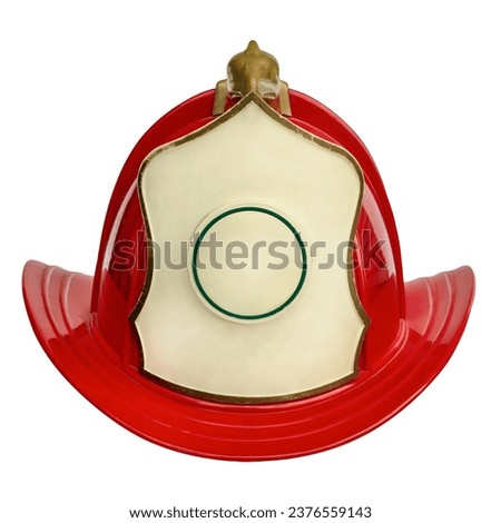 Vintage toy fire brigade helmet isolated on a white background
