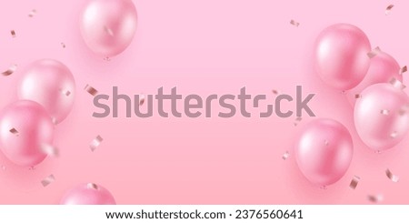 Celebration background with elegant pink balloons Beautiful 3D design vector illustration