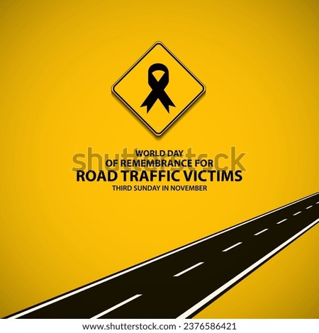 World Day Of Remembrance For Road Traffic victims Background vector Illustration Royalty-Free Stock Photo #2376586421