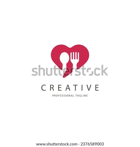 love food logo,food logo,restaurant logo,bistro logo,canteen logo,cafe logo,vector logo template Royalty-Free Stock Photo #2376589003