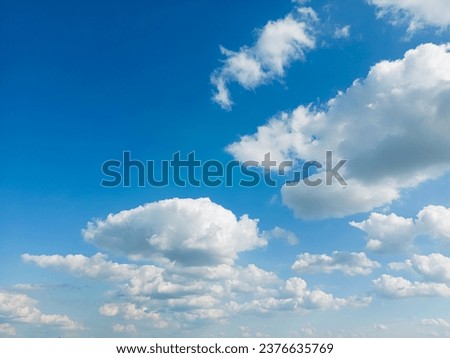 Blue Sky Background,Horizon Spring Morning Sky Scape in blue by the Sea,Vector of nature cloud, sky in sunny day Summer,Backdrop banner background for World environment day,Save the earth or Earth day