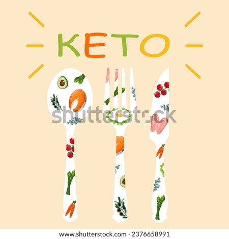Illustration of keto diet foods