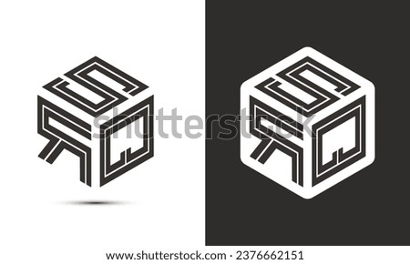 SRQ letter logo design with illustrator cube logo, vector logo modern alphabet font overlap style. Premium Business logo icon. White color on black background
