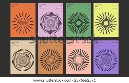 Abstract Circle Geometric Pattern Vector Designs. Cool Optical Illusion Posters.