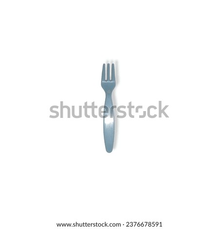 The blue children's fork is cute and nice