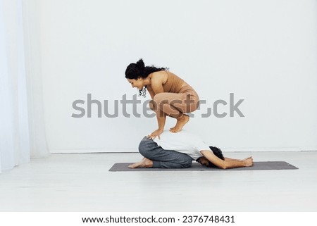 Exercises meditation asana lotus pose man and woman doing yoga