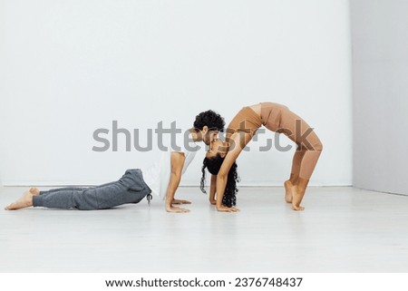 Exercises meditation asana lotus pose man and woman doing yoga