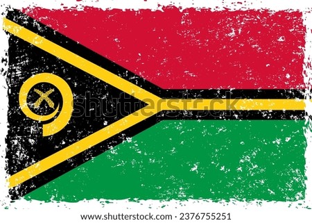 Vanuatu flag grunge distressed style