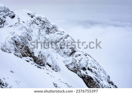 Pyrénées mountains under snow Pic du Midi