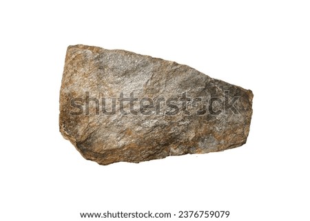 Mica schist rock stone isolated on white background. Royalty-Free Stock Photo #2376759079