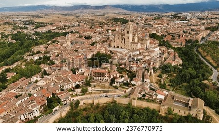 Drone photo Segovia Spain Europe
