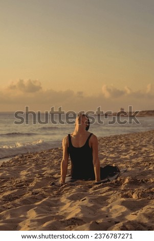 Tranquil Sunset Yoga  at the beach - A Wellness and Mindfulness Journey at sunrise