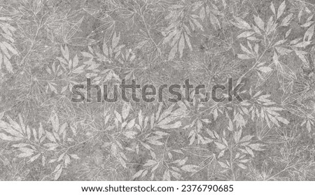 Flowers on the old white wall background, digital wall tiles or 