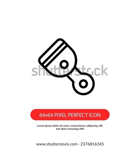 piston outline icon vector isolated on white background. pixel perfect piston sign good for web and mobile design