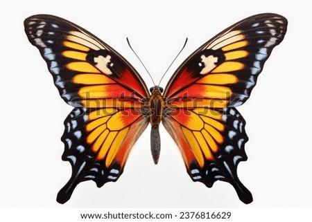 Yellow butterfly isolated on a white background