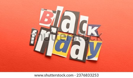 BLACK FIRDAY words on red background. November is promotion time in stores and online.