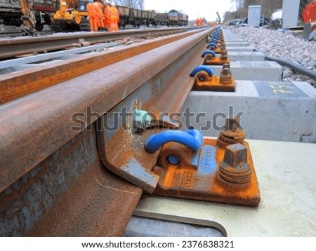 Railway track engineering in the UK Royalty-Free Stock Photo #2376838321