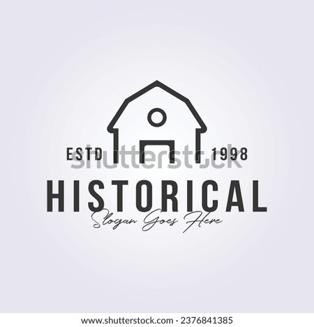 historical barn logo, vintage barn symbol icon vector illustration design Royalty-Free Stock Photo #2376841385