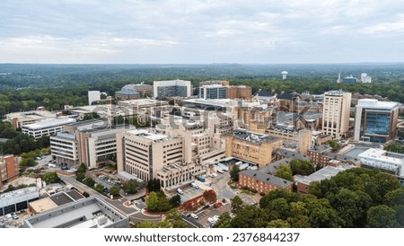 Chapel Hill, NC - October 6, 2023: Chapel Hill Skyline and hospitals Royalty-Free Stock Photo #2376844237
