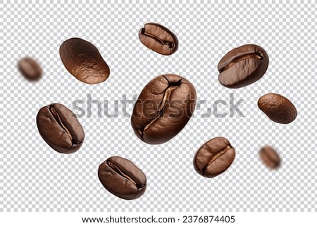 coffee beans png isolated background Royalty-Free Stock Photo #2376874405
