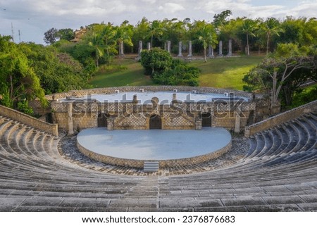 Altos de Chavón Amphitheater in ancient village Altos de Chavon, re-created sixteenth-century Mediterranean style village, La Romana, Dominican Republic Royalty-Free Stock Photo #2376876683