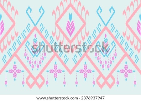 Ethnic pattern designs, ethnic pattern graphics, geometric shapes and flowers are used for weaving ,rug,clothing, wrap, batik, fabric, embroidery style illustration, Ethnic abstract ikat style