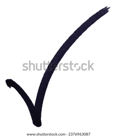 Checking correct mark hand drawing black magic mark isolated on white background. This has clipping path. Royalty-Free Stock Photo #2376963087