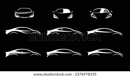 car logo icon, motor vehicle silhouette symbol. Element, design, identity, brand, dealer, garage, car. Vector illustration.