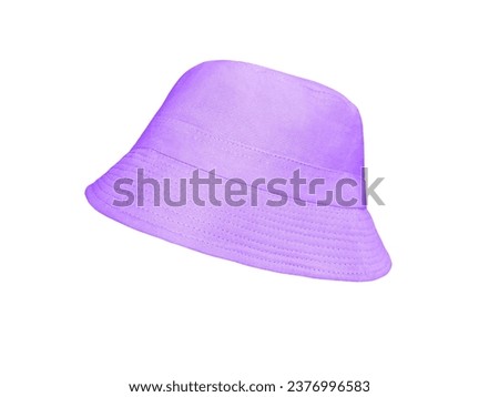 Purple bucket hat isolated on purple background