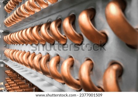 Detail Shot of an Evaporator Coil in a Close-up Photograph Royalty-Free Stock Photo #2377001509