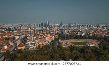 Cityscape aerial view of Milan 
