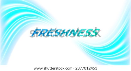 Blue waves of fresh scent. Power wash and clean. Laundry detergent. Banner for packaging and advertising. Air flow vector illustration. Royalty-Free Stock Photo #2377012453