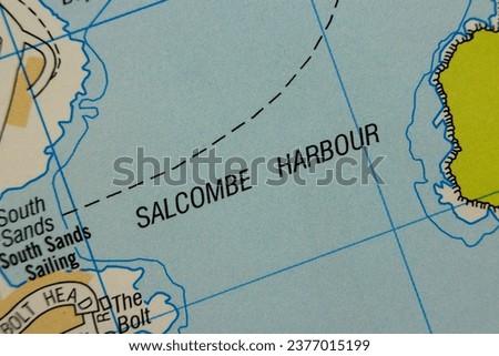Salcombe Harbour, Devon, England, United Kingdom atlas map town name