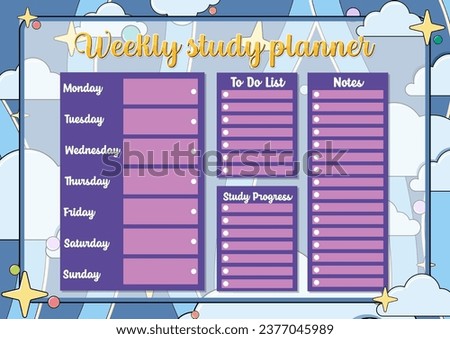 A detailed schedule for studying throughout the week