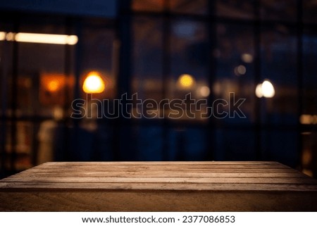 dark brown table top, restaurant cafe and free space for your glass