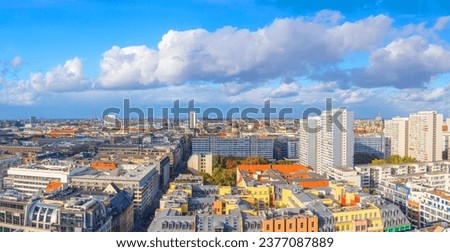 Berlin City East - city center Leipziger Strasse business district, aerial photo - panoramic view