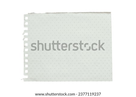 close up of a white piece of paper with copyspace isolated on white background