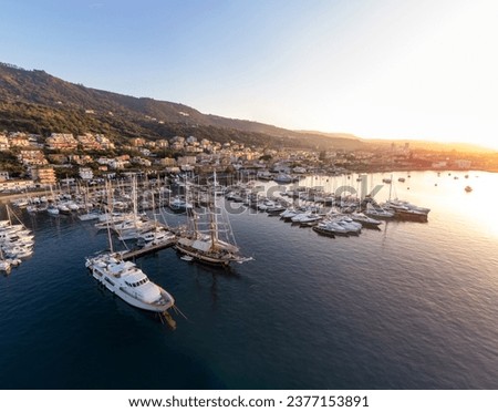 Bird's-eye view of the port of Vibo Marina on the Tyrrhenian coast of Calabria in Italy Royalty-Free Stock Photo #2377153891