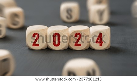 Letter dice with the number 2024