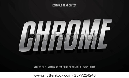 Editable text effect chrome mock up Royalty-Free Stock Photo #2377214243