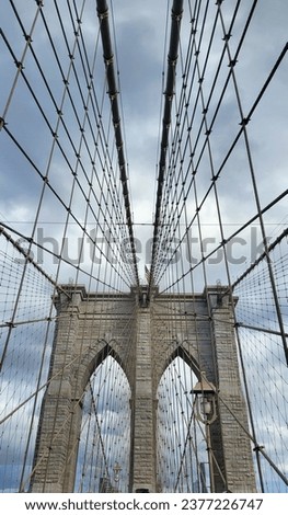 Brooklyn Bridge in New York City on a Cloudy Day