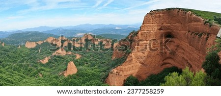 Orellan viewpoint at Las Medulas, 
a roman mining area, Leon, Spain Royalty-Free Stock Photo #2377258259