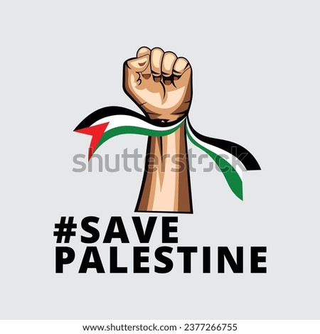 international day of solidarity the palestinian people with hand and flag vector illustration