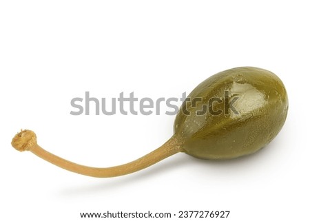 Capers isolated on white background. Pickled or canned capers. Royalty-Free Stock Photo #2377276927
