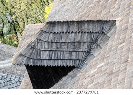 The roof of an ancient preserved castle