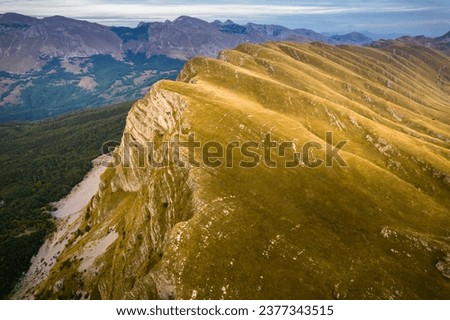 Amazing aerial view. Autumn scene of great mountains. Popular travell destination Europe.